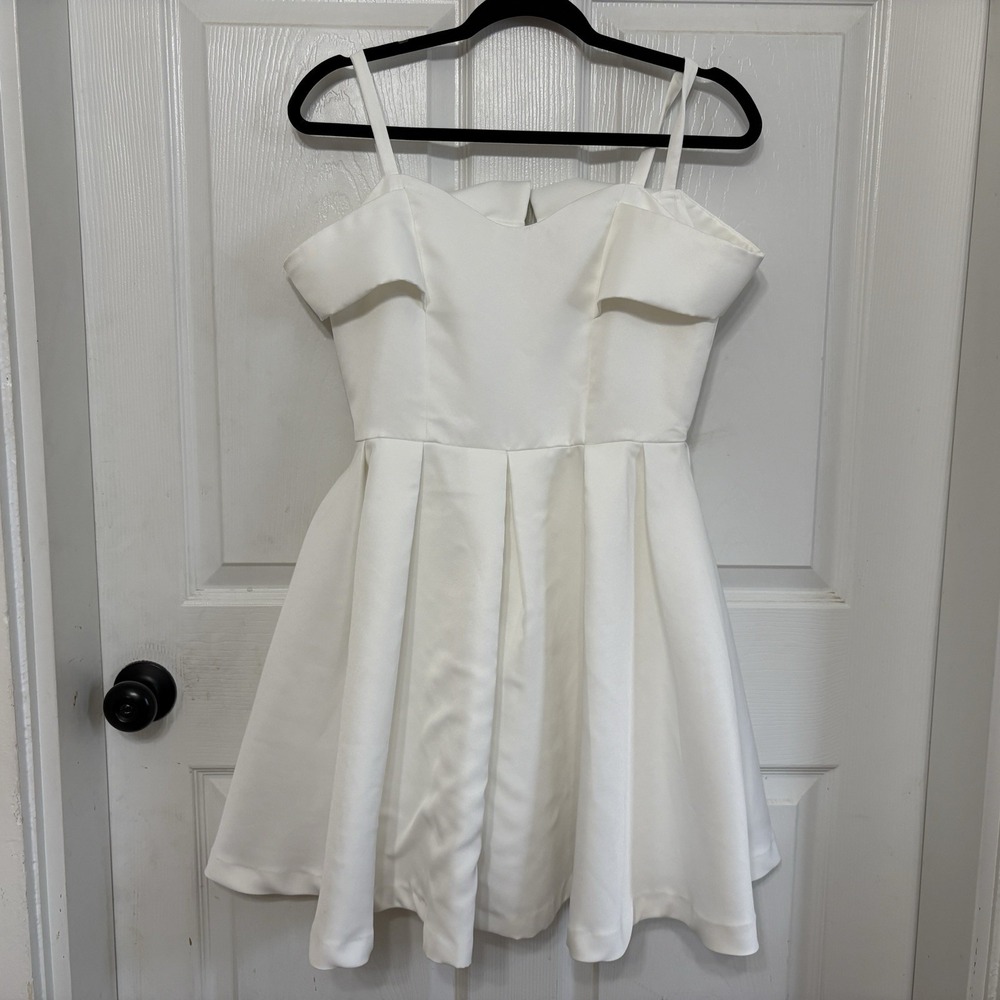 Chicwish Rest Your Grace Mini Dress S White Off Should Fit-Flare Wedding Garden